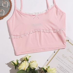 Pink Lace Camisole Top
